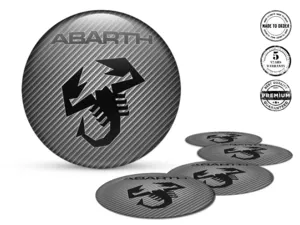 Fiat Abarth Calcomanías de Aro para Autos Logos Bombados de Lujo